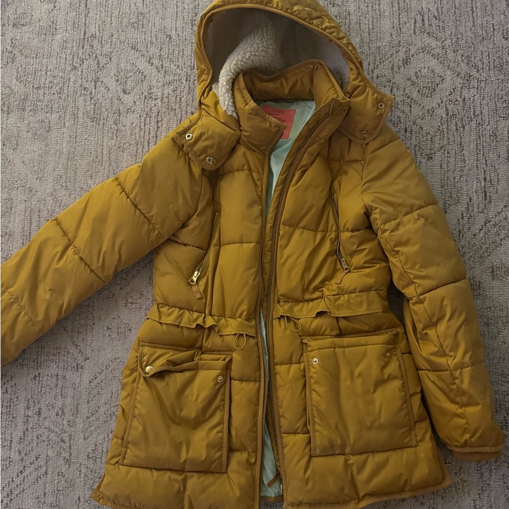 J. Crew Mustard Puffer Jacket